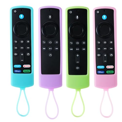 Fire TV Stick Fernbedienung Hülle, 4 Stück Nachleuchtende Silikon Schutzhüllen, Passend für Fire TV Stick Fernbedienung,...