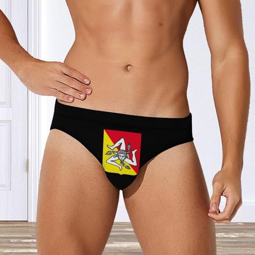 Coat of Arms of Sicilian Mens Swim Briefs Quick Dry Triangle Trunks Swimsuit Swimming Bikini Swimwear4