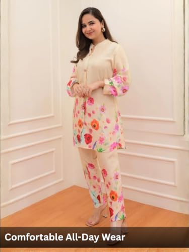 Image of GRECIILOOKS Co Ord Set For Women Stylish Floral Print | Kurta Sets For Womens | Anarkali Suit For Woman | Short Kurti For Womans | Pakistani Suits For Women's Kurta Set's
