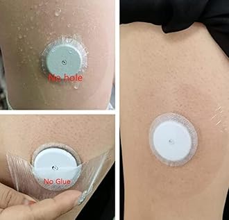 Freestyle Libre 2 Plus Sensor Covers 40Pack Waterproof & Breathable Patches for Libre 2 & 3-Transparent CGM Tapes Without Glue in The Center-Enlite-Guardian-14 Day Overpatch