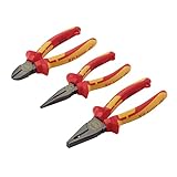 Draper 99070 XP1000 VDE Pliers Set, Tethered (3 Piece), Red and Yellow,One Size
