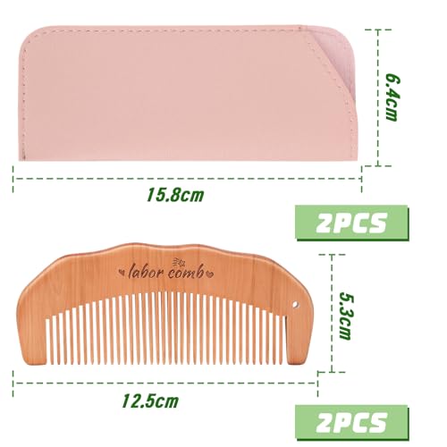 Peine de Parto FEBSNOW 2 Unidades Madera Natural miniatura 2