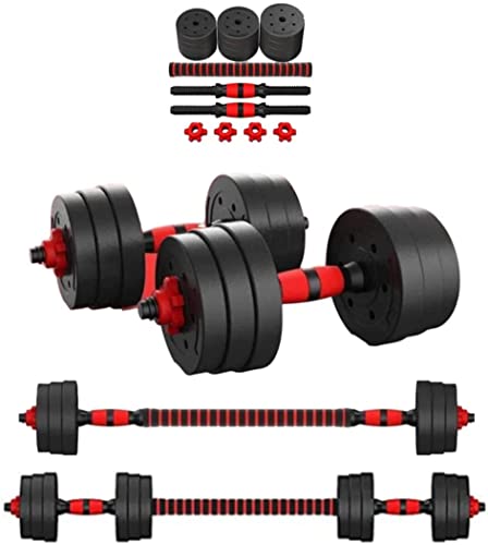 PERPETUAL® Kit de Mancuernas Regulables (Sets de 10kg 15kg 20kg 25kg 30kg) - Juego de Pesas Ajustables para Musculación y Entrenamiento de Fuerza en Casa - Incluye Barra Conectora (10, Kilogramos)