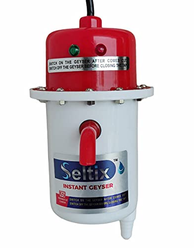 SELTIX instant water heater portable geyser for home use bathroom kitchen 5 Star (Red White) SELTIX instant water heater portable geyser for home use bathroom kitchen 5 Star (Red White)