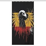 TKJMCSW Duschvorhang mit Deutschland-Flagge, Adler, Badezimmer-Vorhang, Duschvorhang-Set, wasserdicht, Duschvorhang für Duschen, Badvorhang mit Haken, 92 x 183 cm