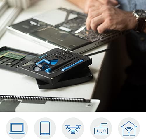 iFixit Essential Electronics Toolkit, Zestaw startowy z 16 precyzyjnymi bitami (4 mm), śrubokrętem i narzędziami otwierającymi do naprawy elektroniki
