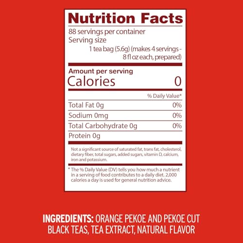 Image of Luzianne Unsweetened Cold Brew Black Iced Tea Bags, Family Size, 22ct Box (Pack of 1)