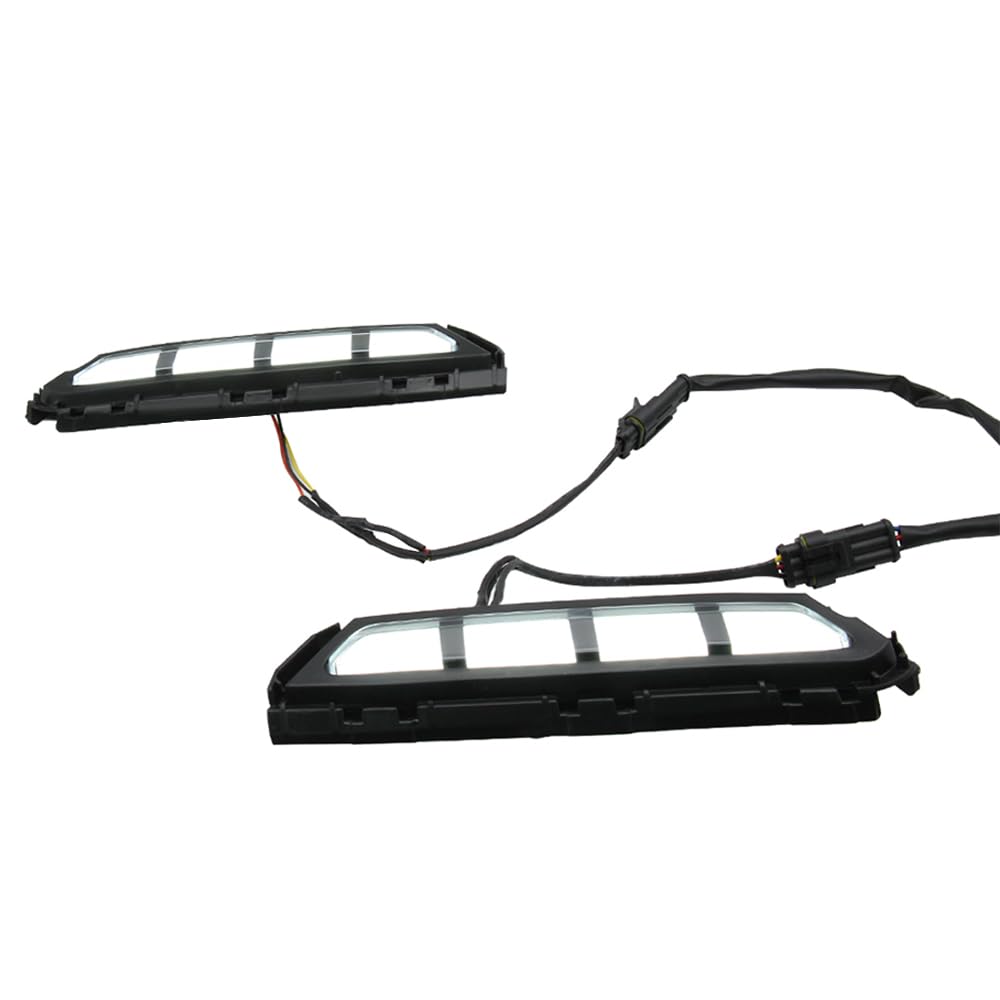 Lampade diurne del Riloer, luci da corsa Daytime LED con luce di guida bianca + segnale di svolta dinamico giallo, lampada di segnale di svolta a paraurti LED con 2 modalità di illuminazione