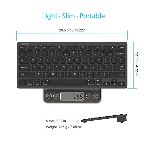 Arteck Ultra-Slim Bluetooth Keyboard Compatible With Ipad 10.2-Inch/Ipad Air/Ipad 9.7-Inch/Ipad Pro/Ipad Mini, Iphone And Other Bluetooth Enabled Devices Including Ios, Android, Windows, Black #TOP5