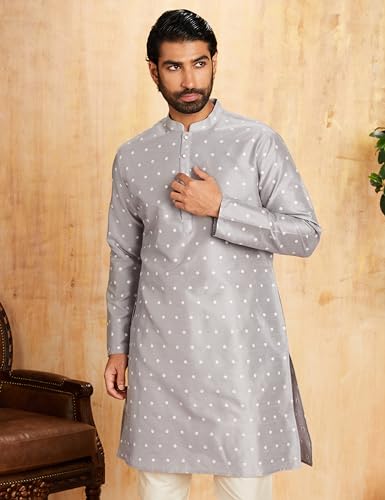 Image of Amazon Brand - Symbol Men's Cotton Blend Printed Kurta Pyjama Set