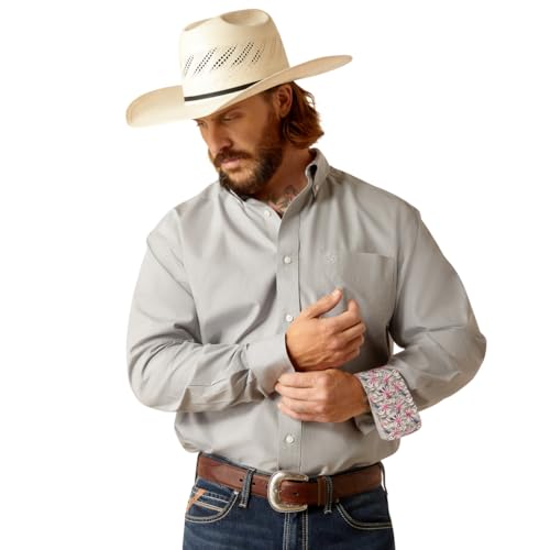 ARIAT Men's Wrinkle Free Solid Pinpoint Oxford Classic Fit Shirt