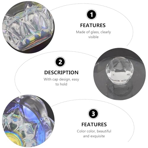 2 vasos octagonales de cristal para manicura con tapa miniatura 3