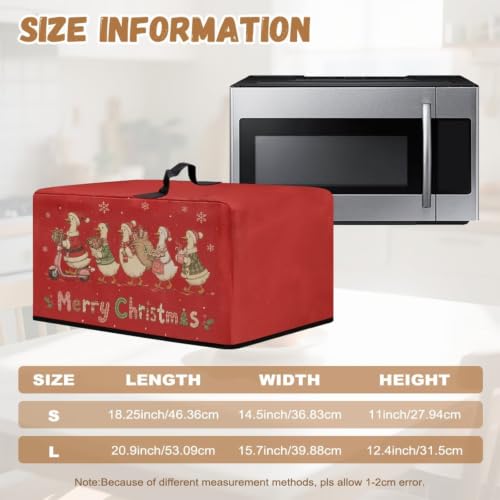Image of Air Fryer Toaster Oven Dust Cover, Protective Countertop Microwave Oven Cover for Christmas Party Decor, L, 20.9 x 15.7 x 12.4 Inches, Porch Goose Merry Christmas Red