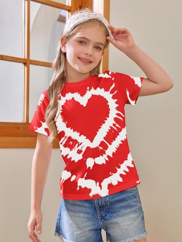 Image of Girls Short Sleeve T Shirts Kids Summer Tops Crewneck Tees 5-14 Years