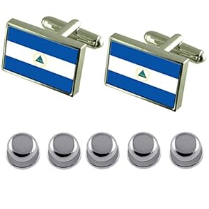 Select Gifts Shirt jurk studs Nicaragua vlag manchetknopen