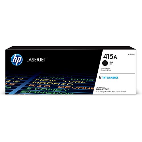 HP 415A W2030A, Negro, Cartucho Tóner Original, de 2.400 páginas, para impresoras HP Color LaserJet Pro M454dw, M454dn, MFP M479fdw, MFP M479dw, MFP M479fdn y MFP M479fnw