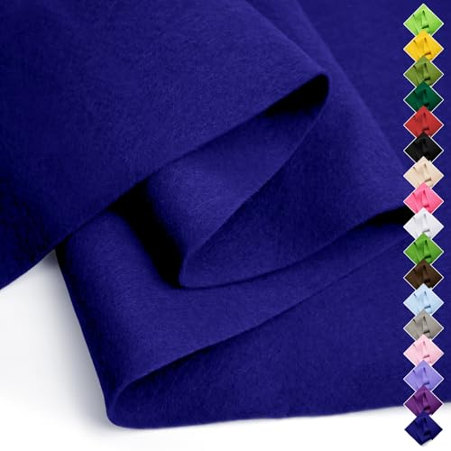 Image of Soft Felt Fabric Sheet 18 inch x 36 inch, 1.6mm Acrylic Craft Felt, Royal Blue