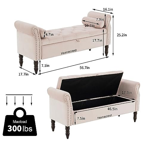 Image of Cleobury Storage Couch Bench Ottoman Bench 2 Seater Sofa Settee for livingroom badroom Office (Pink)