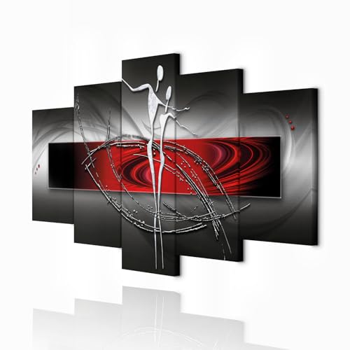 decomonkey Bilder Abstrakt 200x100 cm 5 Teilig Wandbild Groß Leinwandbild...