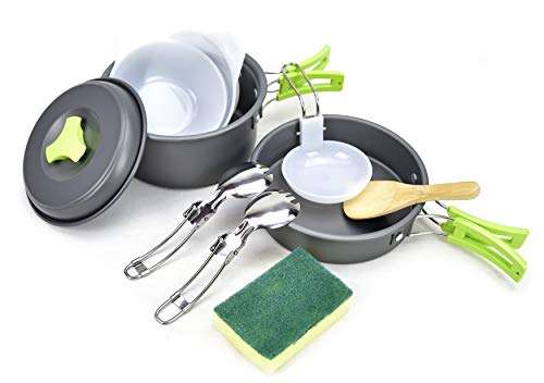 RSonic - TruWare Camping Kochgeschirr Geschirrset Campinggeschirr Faltbare Campingtöpfe Outdoor Koch Geschirr 2 Pers Cover