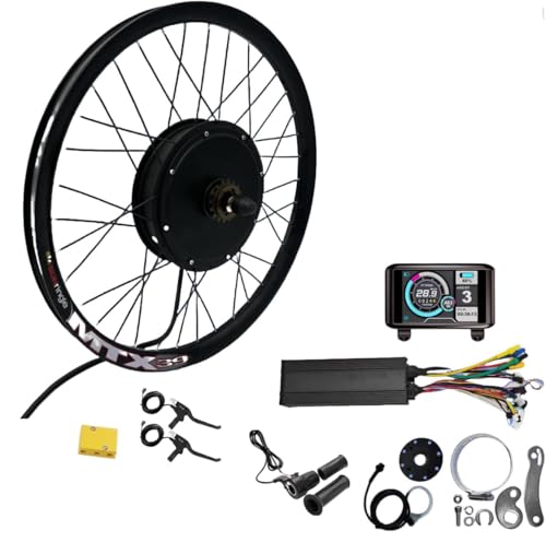 72 V 69,5 cm 3000 W Hinterrad-Elektrofahrräder, Umbausatz, Nabenmotor, E-Bike-Radnabe mit Controller, UKC1-Bildschirm, Fahrrad-Umrüstwerkzeug-Set, 7-Gang-Kassette, 60-A-Controller