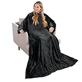 Solaris Wearable Blanket with Sleeves for Adults, Softness Comfort Warmth Fleece Gift for Women Men, Snuggy Body Throw TV Blanket for Home Office Lounge, Gift for Your Lover