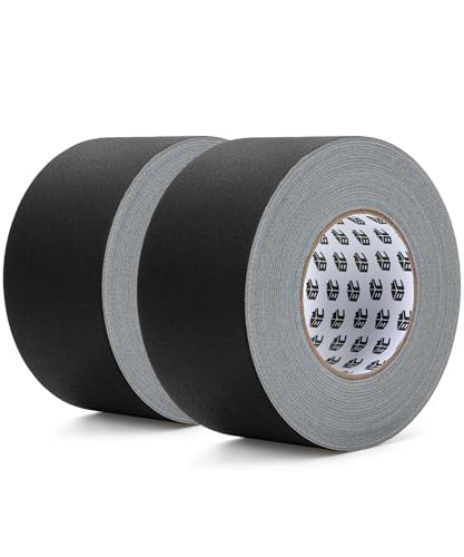 Bates- Black Gaffers Tape 3 Inch x 60 Yards, 2 Pack, Black Gaffer Tape 3 inch, Polyethylene-Coated Cloth, Non-Reflective, No Residue