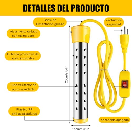El Mejor Listado de Resistencia para Calentar Agua Soriana los 5 más buscados. 14 Resistencia para Calentar Agua Soriana marca TENXUI (2)