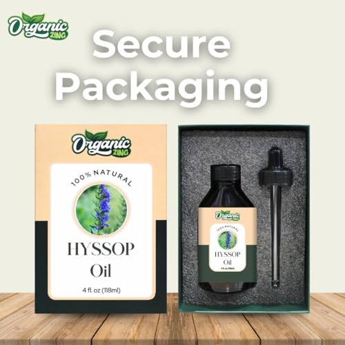 Image of Organic Zing Hyssop (Hyssopus Officinalis) Oil | Pure & Natural Essential Oil for Skincare, Massage, Aroma and Diffusers - 118ml /3.99fl oz
