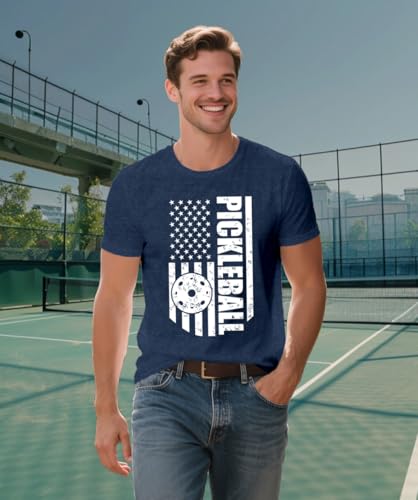 Pickleball Shirts for Men American Flag T-Shirt Paddleball Lover Tee 4th of July Tops3
