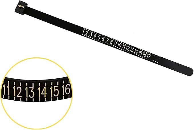 DIAMOND DOMAIN Ring Size Measuring Tool, Finger Size Measuring Tool, 3-12 US Ring Size, Black Color, Reusable