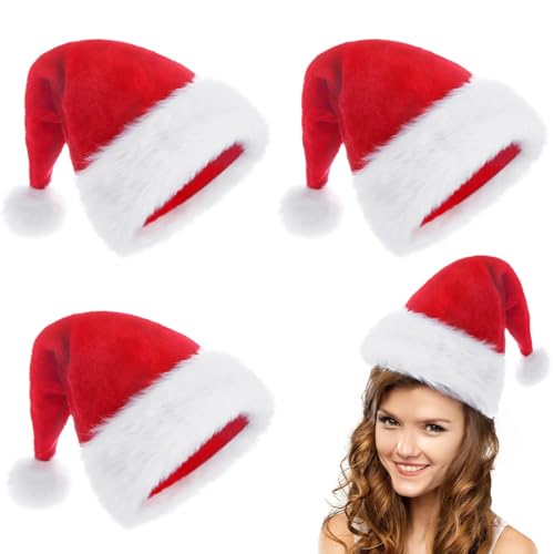 POPOYU Weihnachtsmütze mit Pailletten,Glitzernde goldene...