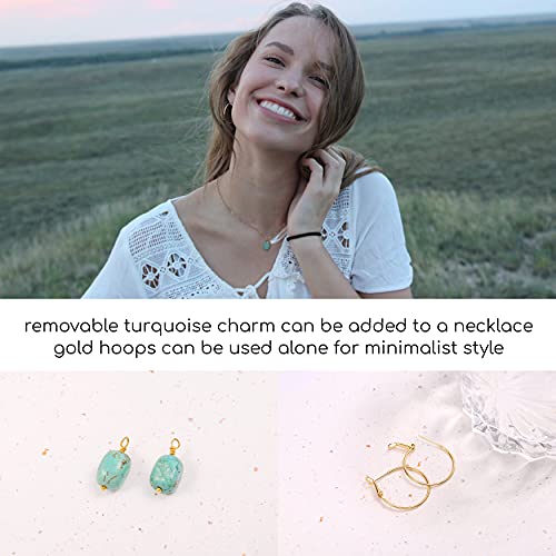 Gold Huggie Hoop Earrings with Charms Fashion Pearl Drop Dangle Earrings for Women Handmade Karma Circle Jewelry for Ladies Lightweight Pearl Earrings on Christmas…4