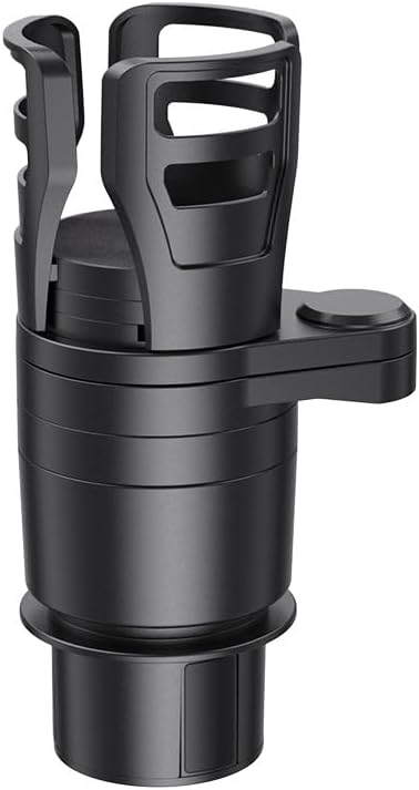 FEELING MALL Car Cup Holder Expander Adapter 360 Degree Rotating Car Cup Drinks Holder Dual Cup Mount Stand Expander to Hold Two Cups (Black Cup)