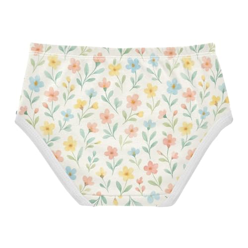 Joisal Cartoon Girls Underwear Toddler 2t Cotton Cute Panties Girl Cute Pastel Floral Beige Kids Briefs Undies2