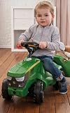 Rolly Toys 132072 Traktor Minitrac John Deere 6150R, ślizgacz dziecięcy, otwierana osłona silnika, półka pod maską silnika, kierownica z klaksonem (dla dzieci od 1,5 roku życia, kolor: zielony)