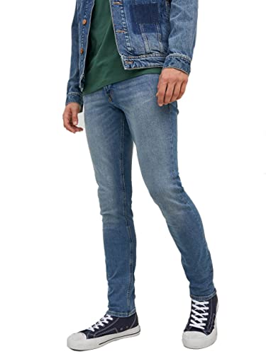 Image of JACK & JONES Liam Original MF 102 Skinny Fit Jeans, Blue Denim, 34 W/32 L