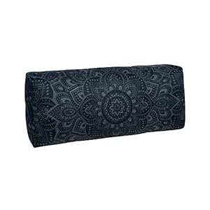 YOGA DESIGN LAB | The Yoga Bolster | Comfortable, Supportive Eco-Friendly Luxury Yoga Cushion | Recycled Plastic Bottle Microfiber | Natural Cotton, Foam Filling (Mandala Charcoal)