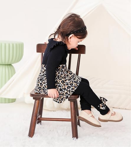 Kids4ever Baby Girl Clothes Ruffle Shirt Pants Cute Infant Outfit Set For 6-24M Fall Winter4