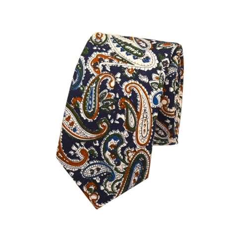 Corbata de algodón estampada para hombre con caja miniatura 3