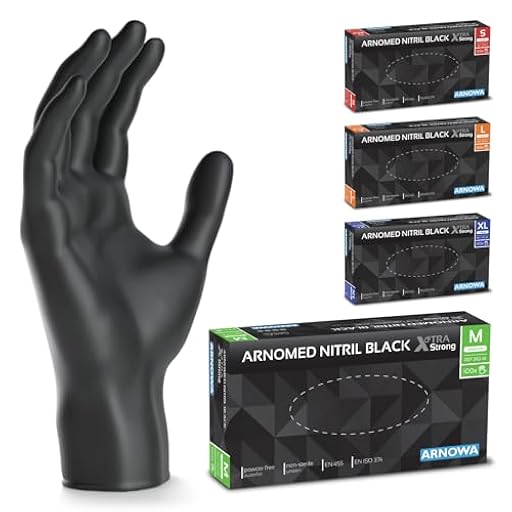 100x ARNOMED® Guantes nitrilo talla M Negro [50% más gruesos], Guantes desechables, Luvas nitrilo descartaveis sin polvo y látex, Manoplas nitrilo en S, M, L, XL | Ya disponible en tu tienda friki favorita! En mundofriki.es!