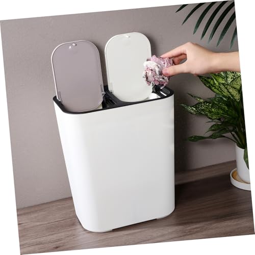 Caneca de basura rectangular con doble compartimento y tapa miniatura 6