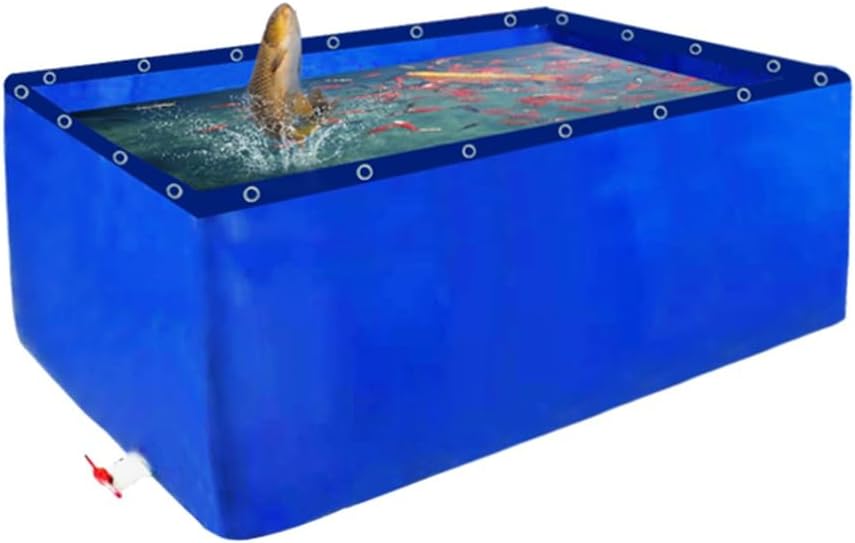 Durable Aquaculture Water Tank with Drain Valve，Portable Above Ground Fish Pond Canvas, 20x3m Foldable Water Storage Tank, Large Aquaculture Reservoir for Koi Breeding & Garden Irrigation -