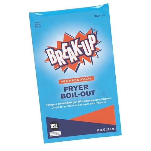 Diversey Break-Up Professional Fryer Boil-Out Cleaner Liquid, Heavy-Duty Deep Fryer Degreaser, Removes Carbonized Grease, Low-Foam Formula, 2 oz Packet