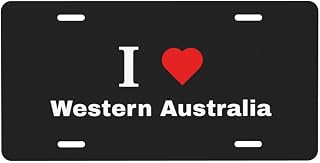 I Love Western Australia License Plate for Front of Car Sign License Plates 6x12 Inches Metal Car Plates Tag Vanity Novelty Car Decor Tag