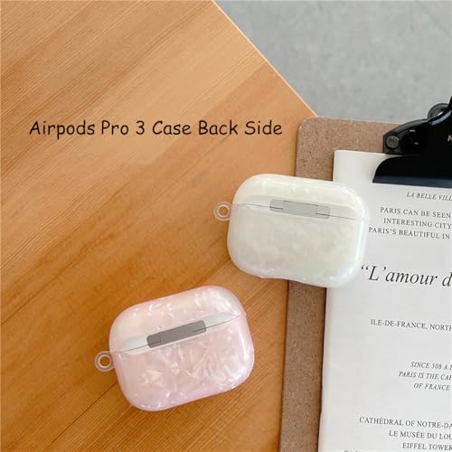Image of OTOPO for Cute Airpods Pro 3 Gen Case Girl Women 2025 with Cleaner Kit, Glitter Shell Pattern Apple iPod Pro 3rd Generation Protective Cover Skin with Pearl Shell Keychain, Pink