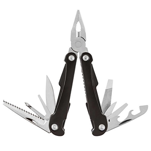 Savisto Multi Tool Includes Needlenose Pliers Wire Cutter Can/Bottle Opener Slotted/Philips Screwdriver Regular Pliers Small Cutter File Saw Knife Locking Mechanism and Small Slotted Screwdriver