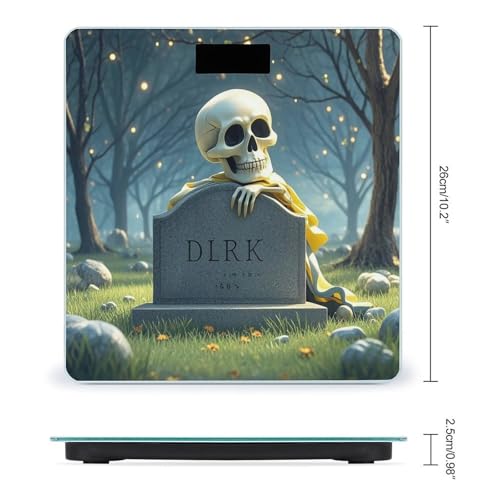 Báscula digital de baño Tombstone Skeleton con pantalla LCD miniatura 2
