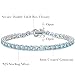 FANCIME March Birthstone Bracelet Sterling Silver Created Aquamarine Tennis Bracelet CZ Wedding Bridal Prom Birthstone Fine Jewelry For Women, Length 7.2 Inch Width 4mm