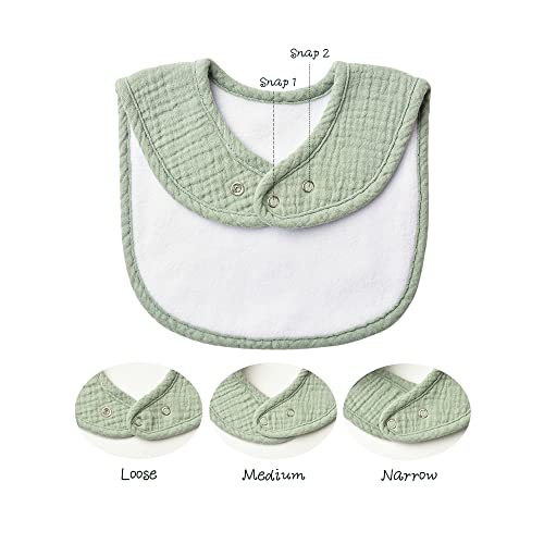 Image of Konssy Muslin Baby Bibs 8 Pack Baby Bandana Drool Bibs Cotton for Unisex Boys and Girls, Soft Absorbent Set for Teething and Drooling